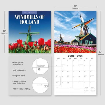 Red Robin Windmills of Holland Kalender 2026