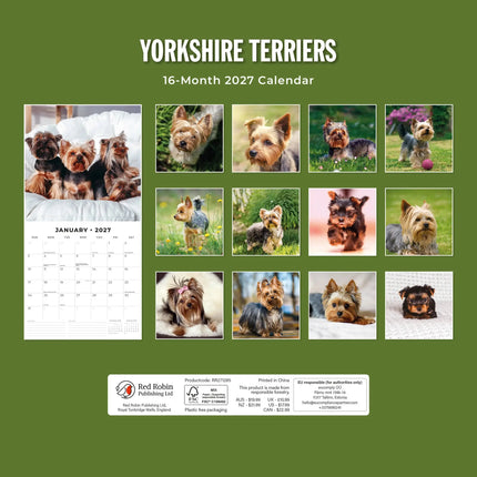 Red Robin Yorkshire Terrier Kalender 2027
