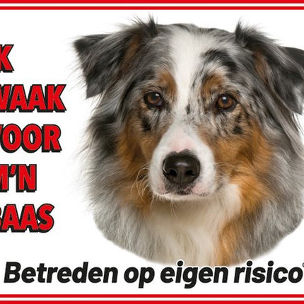 Stickerkoning Australian Shepherd Waakbord
