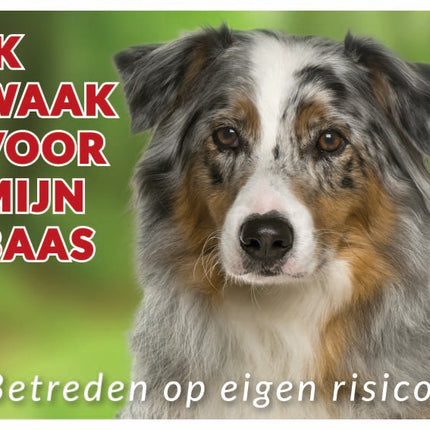 Stickerkoning Australian Shepherd Waakbord