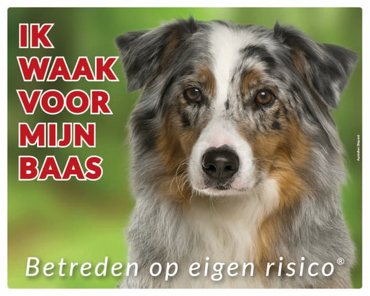Stickerkoning Australian Shepherd Waakbord