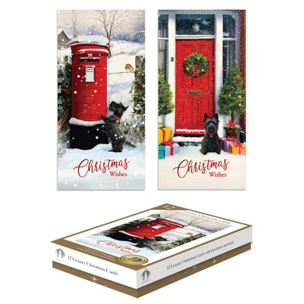 Tallon 12 Luxe Kerstkaarten Smal Postbox & Door