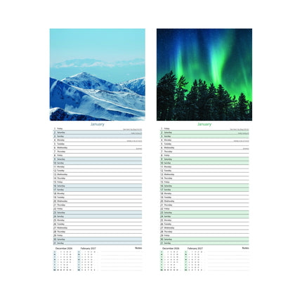 Tallon Blue & Green Planet Kalender 2027 Slimline