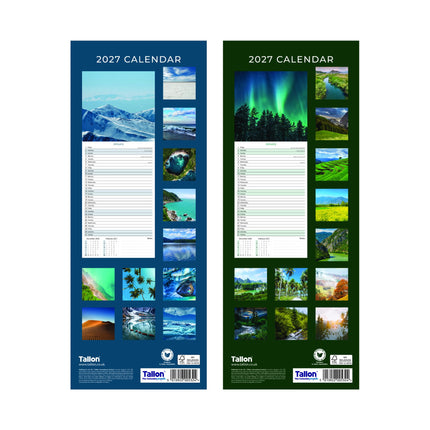 Tallon Blue & Green Planet Kalender 2027 Slimline