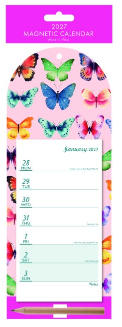 Tallon Butterflies & Flowers Magnetische Weekkalender 2027