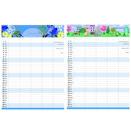 Tallon Flowers and Town Scene Family Organiser 2027