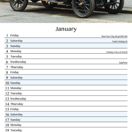 Tallon Vintage Transport Kalender 2027 Slimline