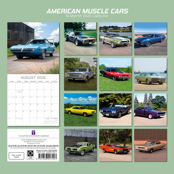 The Gifted Stationary American Muscle Cars Kalender 2026