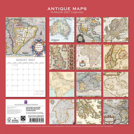 The Gifted Stationary Antieke Kaarten Kalender 2027