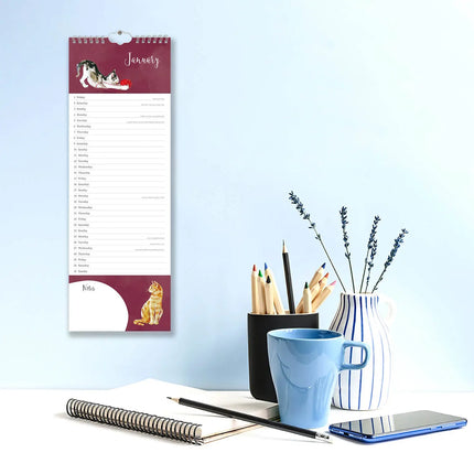 The Gifted Stationary Cat Lovers Slimline Kalender 2027
