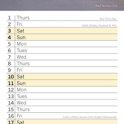 The Gifted Stationary Classic Bikes Kalender 2026 Slimline