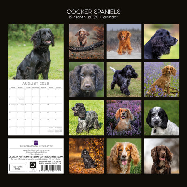The Gifted Stationary Engelse Cocker Spaniel Kalender 2026