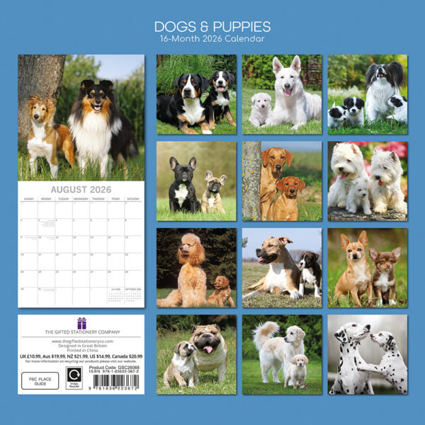 The Gifted Stationary Honden en Puppies Kalender 2026
