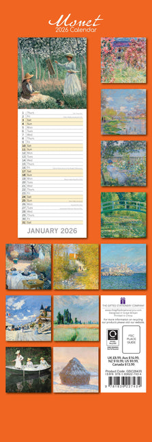 The Gifted Stationary Monet Slimline Kalender 2026