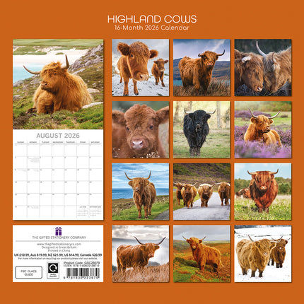 The Gifted Stationary Schotse Hooglanders Kalender 2026