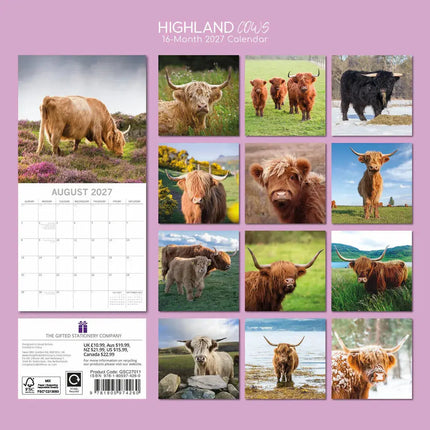 The Gifted Stationary Schotse Hooglanders Kalender 2027