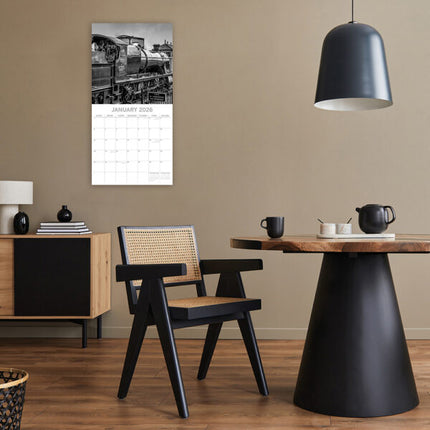 The Gifted Stationary Stoomtreinen – Zwart & Wit Kalender 2026