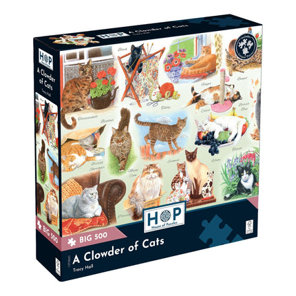 The House of Puzzles A Clowder of Cats Puzzel 500 XL Stukjes