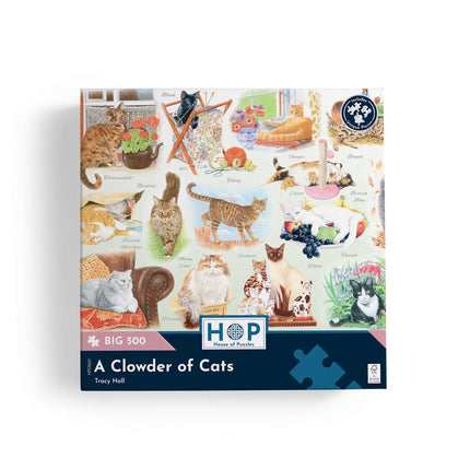 The House of Puzzles A Clowder of Cats Puzzel 500 XL Stukjes