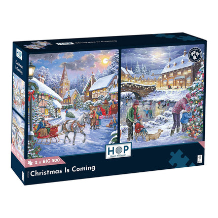 The House of Puzzles Christmas Is Coming Puzzel 2x 500XL Stukjes