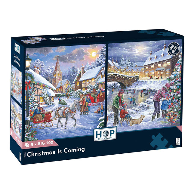 The House of Puzzles Christmas Is Coming Puzzel 2x 500XL Stukjes