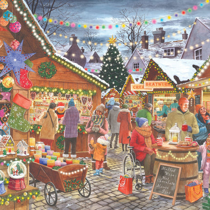The House of Puzzles Christmas Market Puzzel 1000 Stukjes