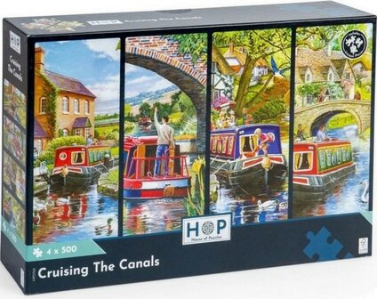 The House of Puzzles Cruising the Canels Puzzel 4x 500 Stukjes