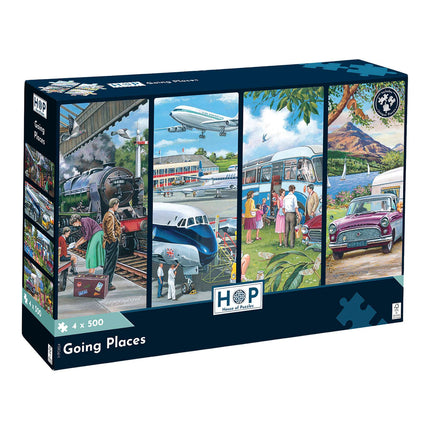 The House of Puzzles Going Places Puzzel 4x 500 Stukjes