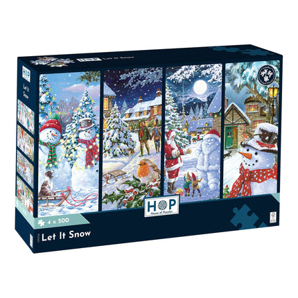 The House of Puzzles Let It Snow Puzzel 4x 500 Stukjes
