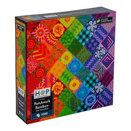 The House of Puzzles Patchwork Rainbow Puzzel 1000 Stukjes