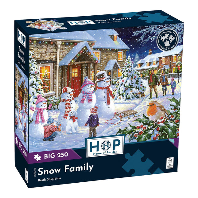 The House of Puzzles Snow Family Puzzel 250 XL Stukjes