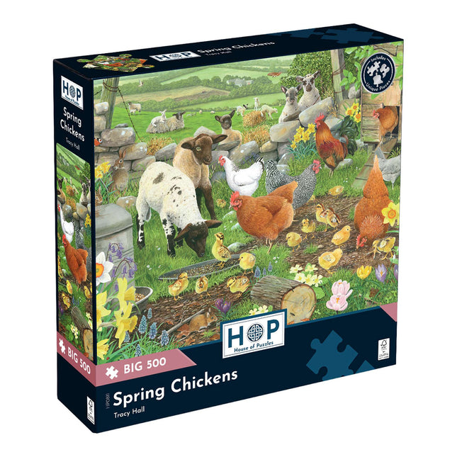 The House of Puzzles Spring Chickens Puzzel 500 XL Stukjes