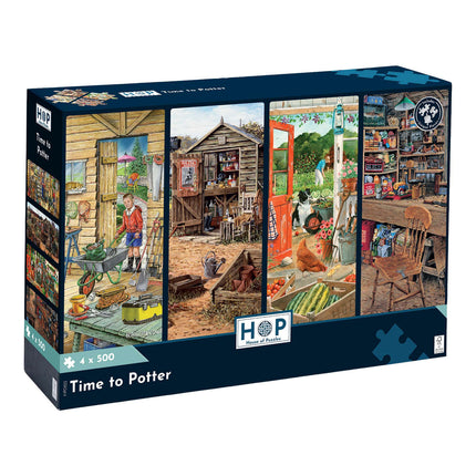 The House of Puzzles Time to Potter Puzzel 4x 500 Stukjes