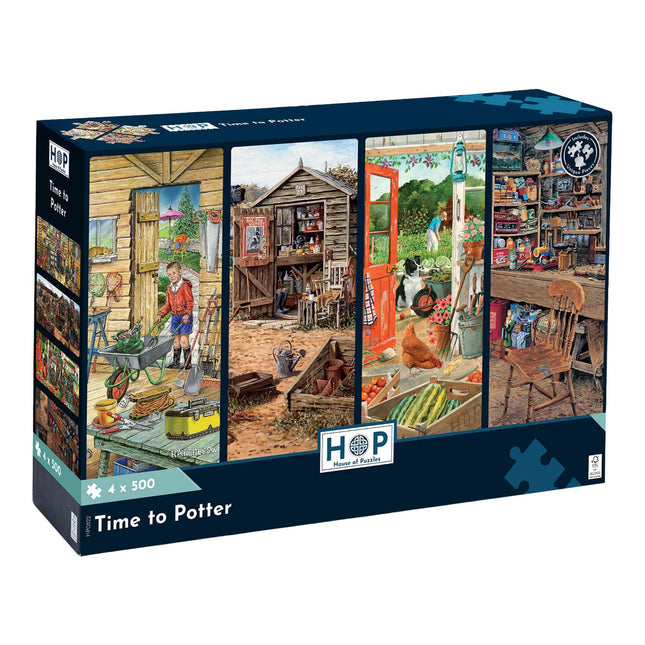 The House of Puzzles Time to Potter Puzzel 4x 500 Stukjes