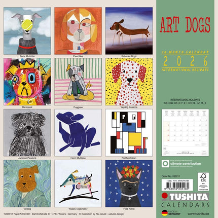 Tushita Art Dogs Kalender 2026