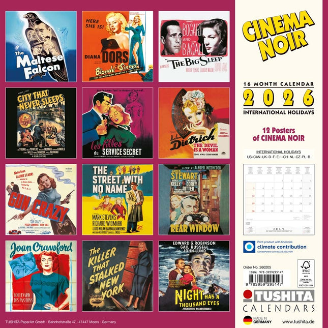 Tushita Cinema Noir Kalender 2026