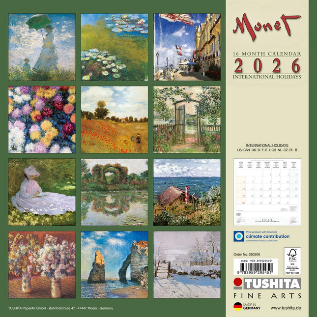 Tushita Claude Monet Kalender 2026