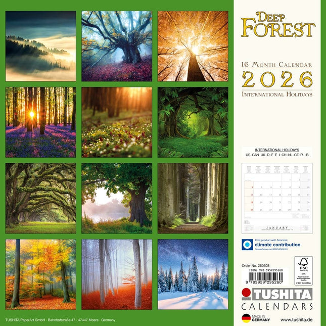 Tushita Deep Forest Kalender 2026
