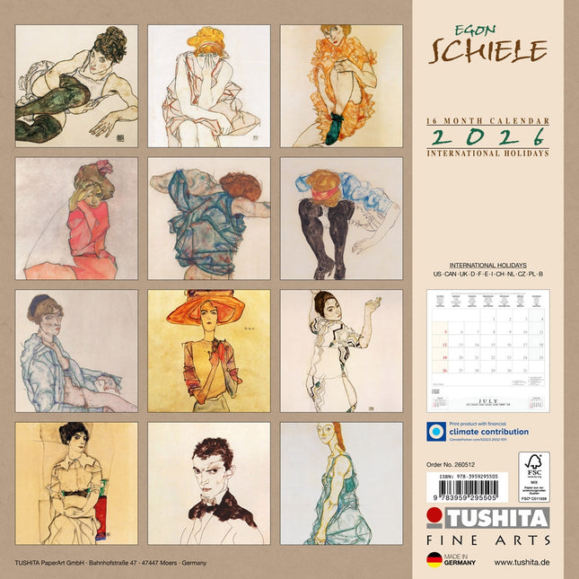 Tushita Egon Schiele Kalender 2026