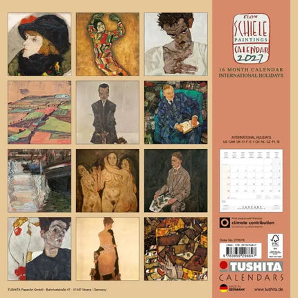 Tushita Egon Schiele Paintings Kalender 2027