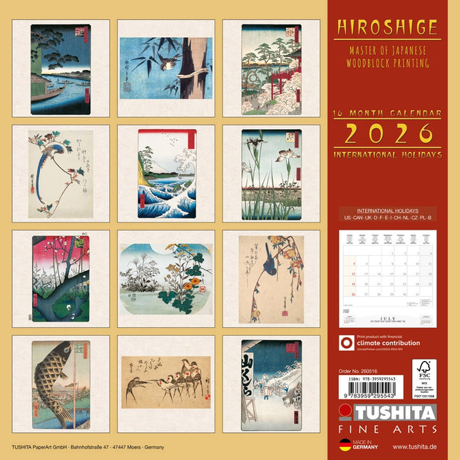 Tushita Hiroshige Woodblock Kalender 2026