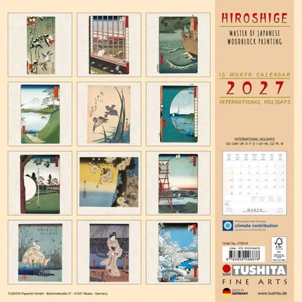 Tushita Hiroshige Woodblock Kalender 2027