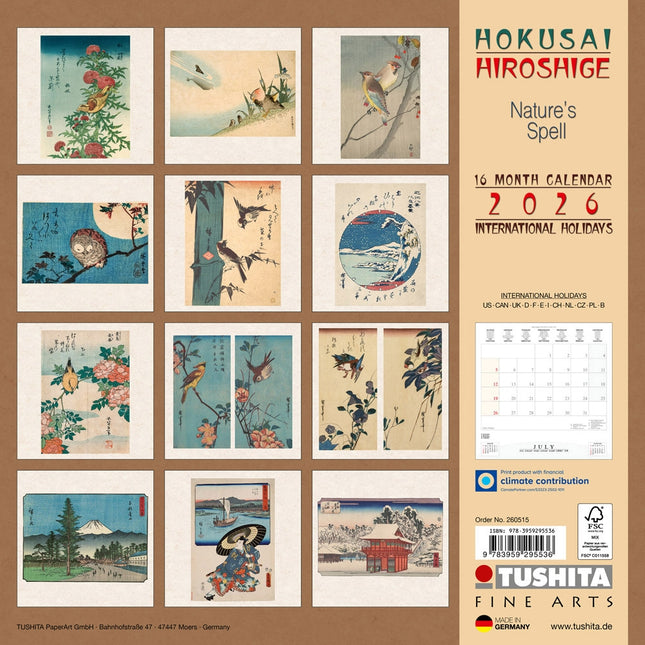 Tushita Hokusai Hiroshige - Nature Kalender 2026