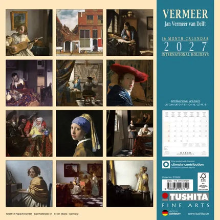 Tushita Jan Vermeer Kalender 2027