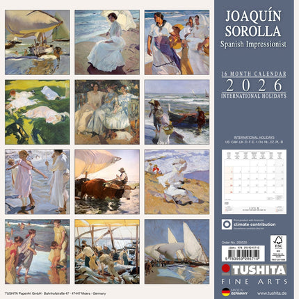 Tushita Joaquin Sorolla - Spanisch Impressionist Kalender 2026