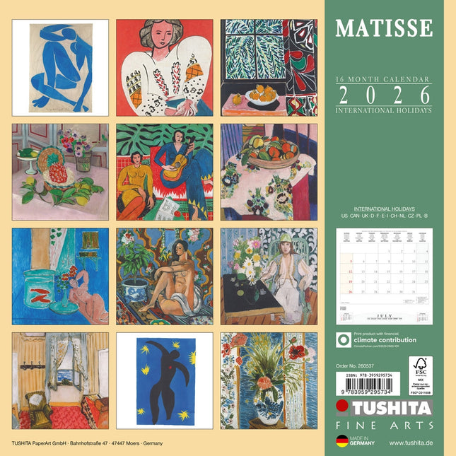 Tushita Matisse Kalender 2026