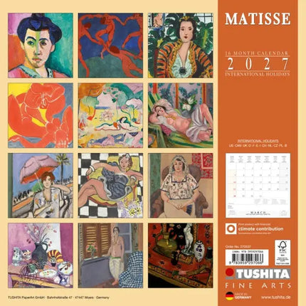 Tushita Matisse Kalender 2027