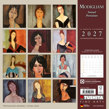 Tushita Modigliani D Portraits Kalender 2027