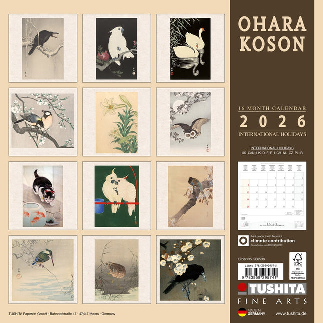 Tushita Ohara Koson Kalender 2026