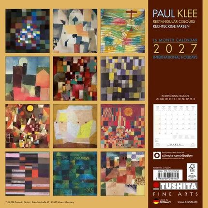 Tushita Paul Klee - Rectangular Colours Kalender 2027